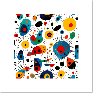 Vibrant Abstract, Miro's Sun Reimagined Posters and Art